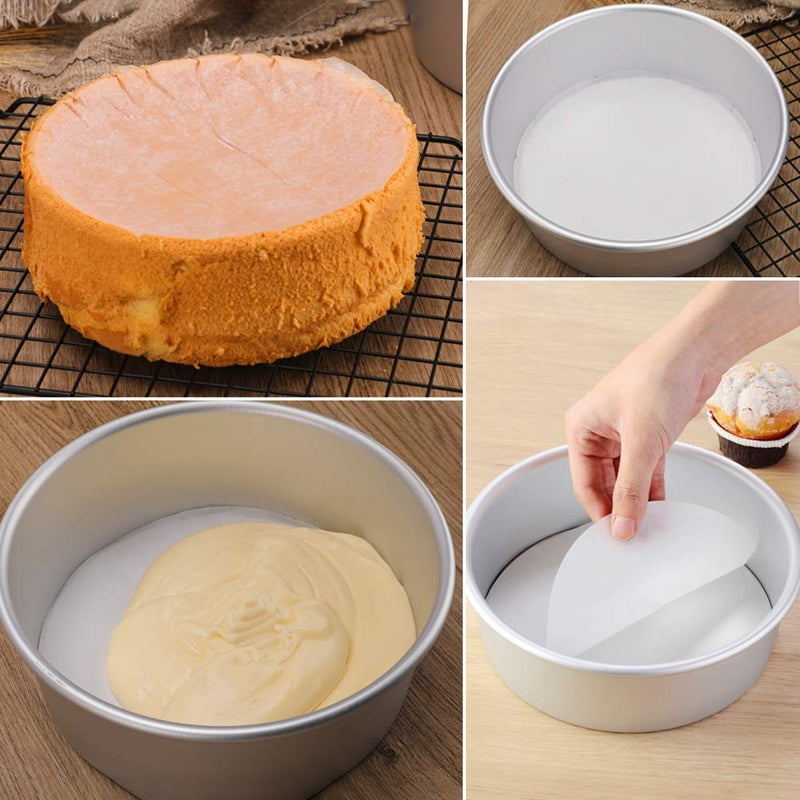 BYKITCHEN 7 Inch Parchment Paper Rounds, Set of 200, Non Stick Baking Parchment Paper/Baking Parchment Circles for Round Cake Pan, Springform Pan, Tortilla Press and so onï¼ˆ4.5/5.5/6/8/9/10/12in Availableï¼‰ - Image 5